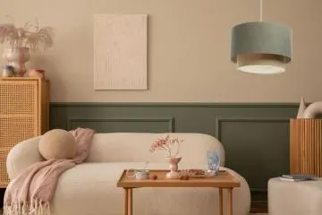 Lampa wisząca ERUTAN DOUBLE RATTAN 40 zielona/beżowa