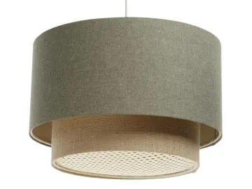 Lampa wisząca ERUTAN DOUBLE RATTAN 50 zielona/beżowa
