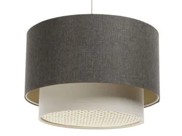 Lampa wisząca ERUTAN DOUBLE RATTAN 50 szara/kremowa