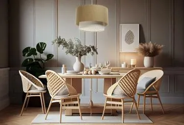 Lampa wisząca ERUTAN DOUBLE RATTAN 60 żółta/kremowa