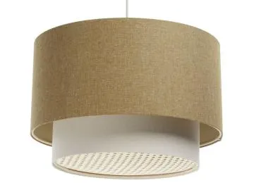 Lampa wisząca ERUTAN DOUBLE RATTAN 60 żółta/kremowa