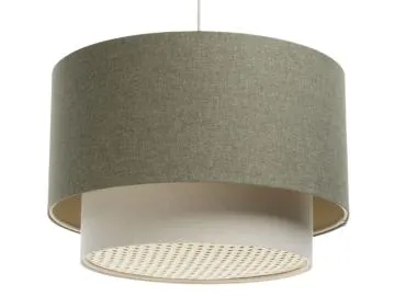 Lampa wisząca ERUTAN DOUBLE RATTAN 50 zielona/kremowa