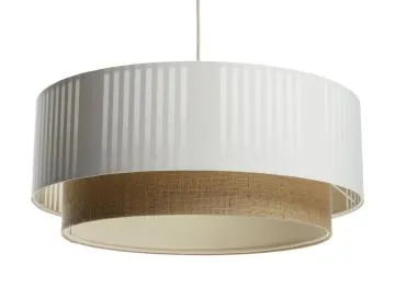 Lampa wisząca DUO LAMI LINE 40x16 biała/jutowa
