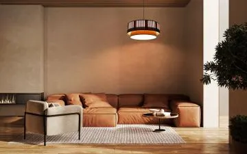 Lampa wisząca DUO LAMI LINE 60x25 kremowa/beżowa