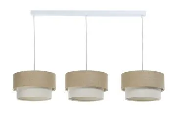 Lampa wisząca na listwie BOHO-CHIC JUTA L3 beżowa/kremowa