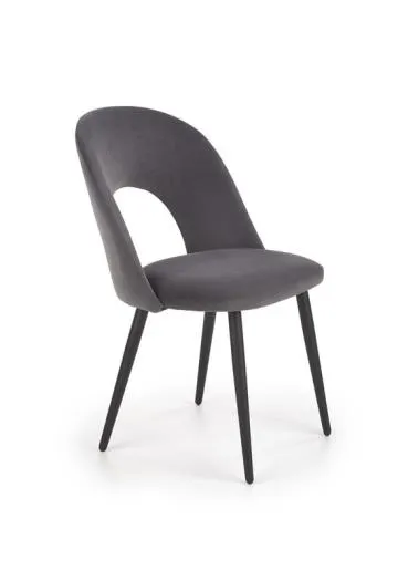 Krzesło tapicerowane K384 VELVET szare