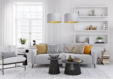 Lampa wisząca MODERN 60 szara/złoty mat
