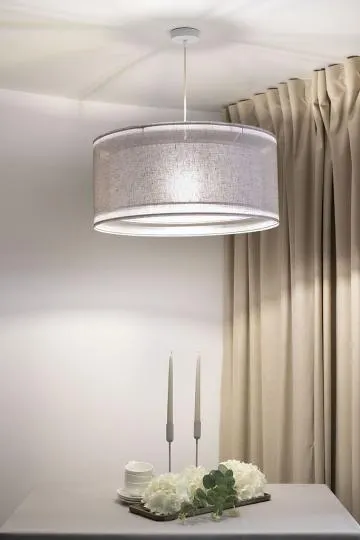 Lampa wisząca DUO LEN LIGHT 005-60 szara/beżowa
