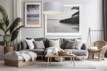 Lampa wisząca MODERN RATTAN 70 szara
