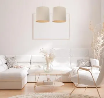 Lampa wisząca BOHO LEN TUBA 60 kremowa