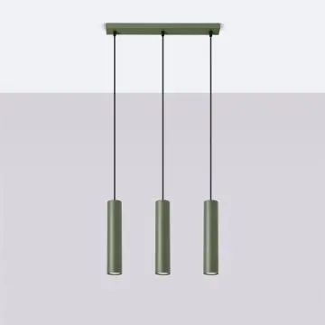 Lampa wisząca LAGOS 3L zielona oliwka