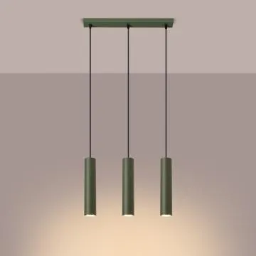Lampa wisząca LAGOS 3L zielona oliwka