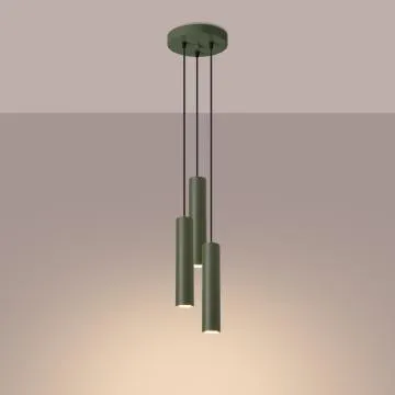 Lampa wisząca LAGOS 3P zielona oliwka