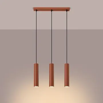 Lampa wisząca LAGOS 3L ochra czerwona