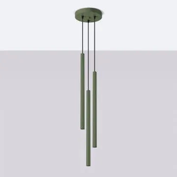 Lampa wisząca PASTELO 3P zielona oliwka