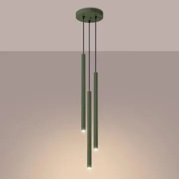Lampa wisząca PASTELO 3P zielona oliwka