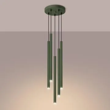 Lampa wisząca PASTELO 5P zielona oliwka
