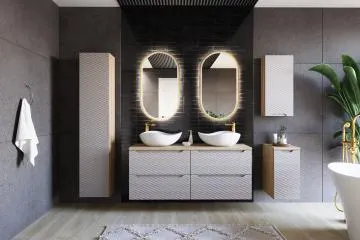 Szafka pod umywalkę OCEAN BEIGE 82-120-2S 120cm dąb olejowany/beżowa