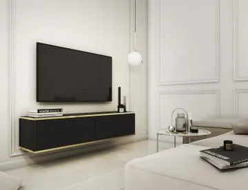 Szafka RTV KARL 3D 135cm wisząca/stojąca czarny mat 