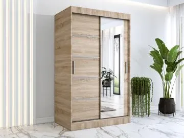 Szafa przesuwna MODUO COMFORT 2 120 dąb sonoma z lustrem