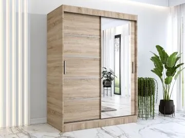 Szafa przesuwna MODUO COMFORT 2 150 dąb sonoma z lustrem
