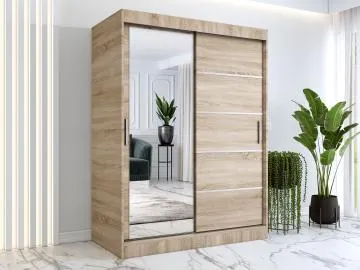Szafa przesuwna MODUO COMFORT 3 150 dąb sonoma z lustrem
