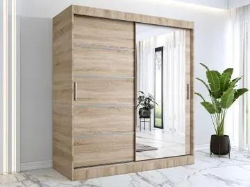 Szafa przesuwna MODUO COMFORT 2 180 dąb sonoma z lustrem