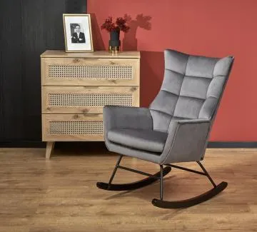 Fotel bujany BAZALTO VELVET szary