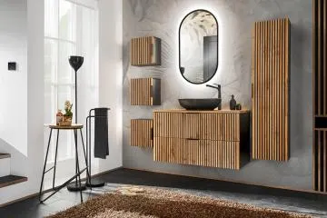 Szafka pod umywalkę XILO BLACK WOTAN 82 100cm czarna/dąb
