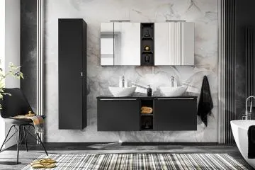 Szafka łazienkowa górna SANTA FE BLACK 20 cm czarny mat