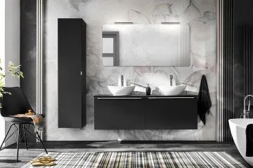 Szafka pod umywalkę nablatową SANTA FE BLACK 80 cm czarny mat