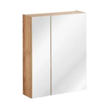Szafka łazienkowa CAPRI 842 60 cm dąb z lustrem