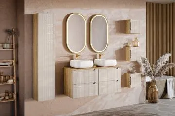 Szafka pod umywalkę LUXOR BEIGE 82-70-2S 70cm dąb olejowany/beżowa