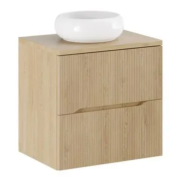 Szafka pod umywalkę NORDIC CREMONA 2S 60cm dąb cremona z umywalką nablatową WIKI