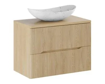Szafka pod umywalkę NORDIC CREMONA 2S 60cm dąb cremona z umywalką nablatową LENA