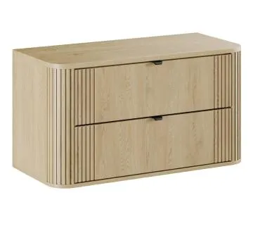 Szafka pod umywalkę nablatową OVALIA CREMONA 2S 100cm dąb cremona z blatem