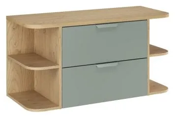 Szafka pod umywalkę nablatową ASTER GREEN 60cm zielony mat - zestaw 100cm z blatem i 2x regał