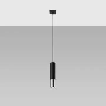 Lampa wisząca LOOPEZ 1 czarna/chrom