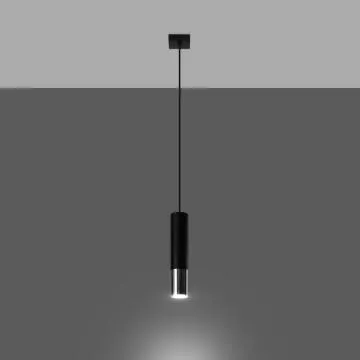 Lampa wisząca LOOPEZ 1 czarna/chrom