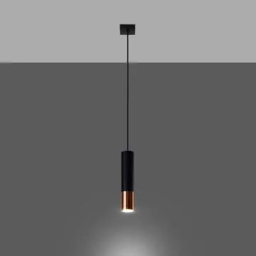 Lampa wisząca LOOPEZ 1 czarna/miedziana
