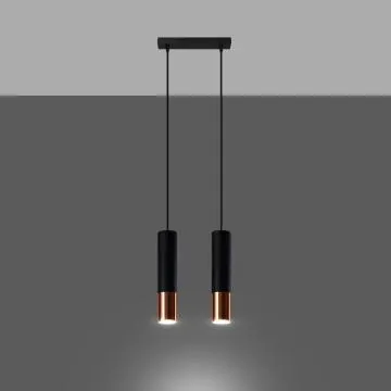 Lampa wisząca LOOPEZ 2 czarna/miedź