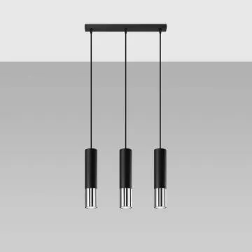 Lampa wisząca LOOPEZ 3L czarna/chrom
