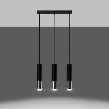 Lampa wisząca LOOPEZ 3L czarna/chrom
