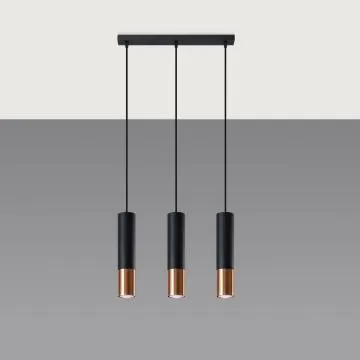Lampa wisząca LOOPEZ 3L czarna/miedź