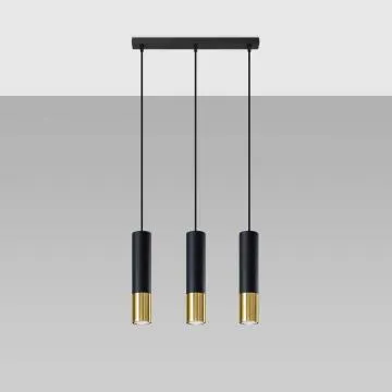 Lampa wisząca LOOPEZ 3L czarny/złoty