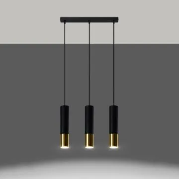 Lampa wisząca LOOPEZ 3L czarny/złoty