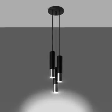 Lampa wisząca LOOPEZ 3P czarna/chrom