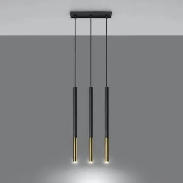 Lampa wisząca MOZAICA 3L czarna/złoto