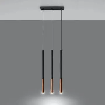 Lampa wisząca MOZAICA 3L czarna/miedź