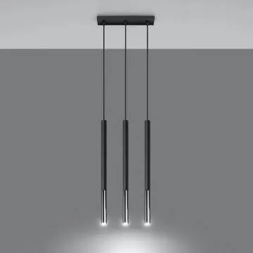 Lampa wisząca MOZAICA 3L czarna/chrom